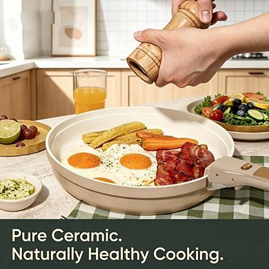 MOEPLSY 18-Piece Ceramic Cookware Set boasts a titanium-reinforced nonstick coating and is non-toxic