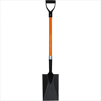 41 in D-Handle Garden Spade Shovel, Heavy Duty Orange Strong Build for Digging