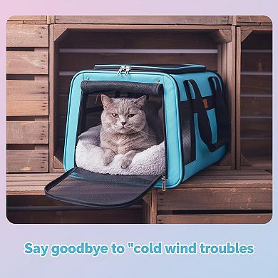 Petsfit Soft-sided Pet Carrier Airline Approved Collapsible Lightweight Waterproof Mesh