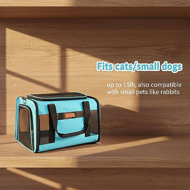 Petsfit Soft-sided Pet Carrier Airline Approved Collapsible Lightweight Waterproof Mesh