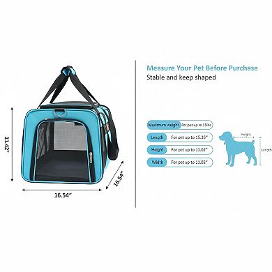 Petsfit Soft-sided Pet Carrier Airline Approved Collapsible Lightweight Waterproof Mesh