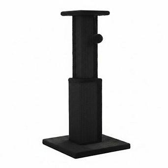 Nicate 32 in Tall Cat Scratching Post: Sisal Base, Dangling Ball, Wooden Plush Base