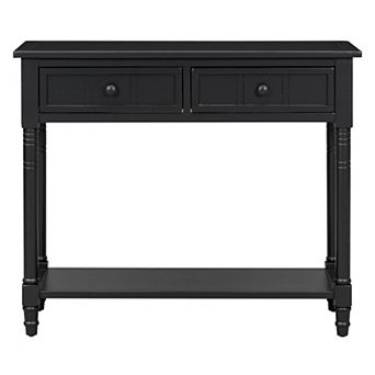 Merax Console Table Traditional Design with Two Drawers and Bottom Shelf
