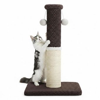 Nicate Tall Cat Scratcher Heavy Duty Sisal Posts Hanging Balls Sturdy Base Indoor Cats