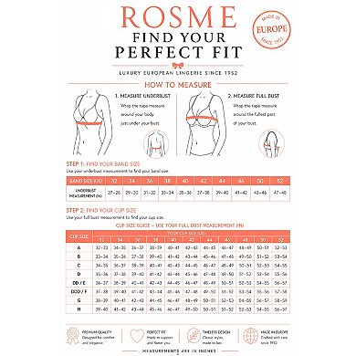 ROSME Women's Lace Balconette Bra with Push-Up Effect, Underwired Demi Cup, Grand Collection