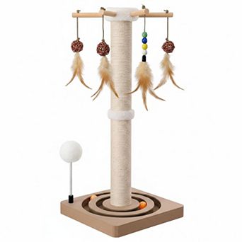 Nicate Cat Sisal Interactive Scratcher Tower: Hanging Toys for Indoor Cats