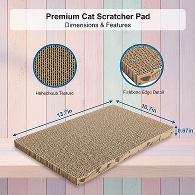 Nicate Cat Scratcher Cardboard Double Sided Recyclable Corrugated Paper for Indoor Cats