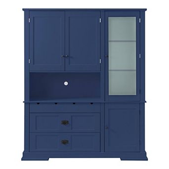 Merax Freestanding Buffet with Hutch, Large Kitchen Pantry Storage Cabinet with Drawers