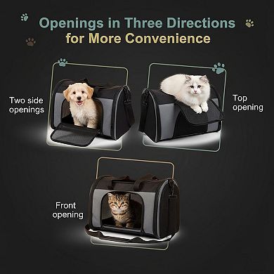 Petsfit TSA Approved Soft Pet Carrier Backpack for Small-Medium Cats/Puppies 15 Lbs