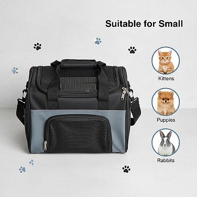 Petsfit TSA Approved Soft Pet Carrier Backpack for Small-Medium Cats/Puppies 15 Lbs