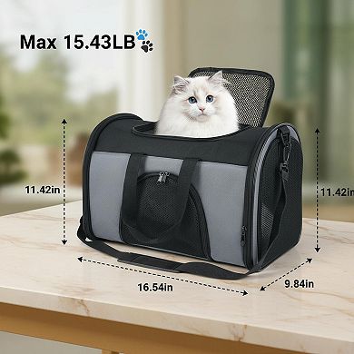 Petsfit TSA Approved Soft Pet Carrier Backpack for Small-Medium Cats/Puppies 15 Lbs