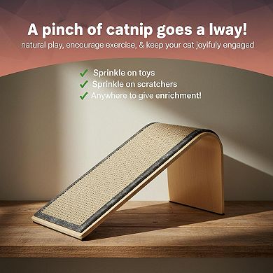 Petsfit Sisal Angle Ramp Cat Scratcher Woven Surface Stable Wooden Structure Catnip Included