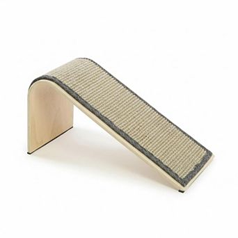 Petsfit Sisal Angle Ramp Cat Scratcher Woven Surface Stable Wooden Structure Catnip Included