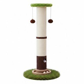 Nicate 34 in Tall Cat Scratcher Sisal Heavy Duty 3 in with Ball Track Stable Furniture Protector