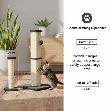 Nicate 32 Inch Tall Cat Scratcher 5 Diameter Posts Ball Scratcher Medium Large Cats