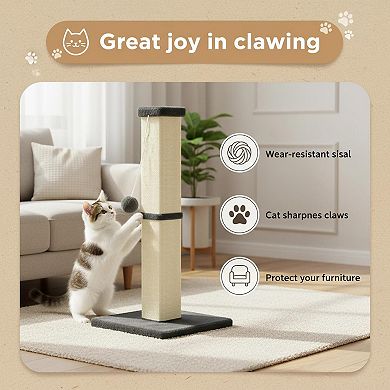 Nicate 32 Inch Tall Cat Scratcher 5 Diameter Posts Ball Scratcher Medium Large Cats