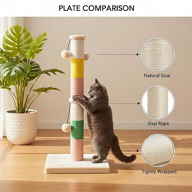 Nicate 30 Inch Cat Scratching Post with 4 Plush Balls Sisal Rope Thickened Base