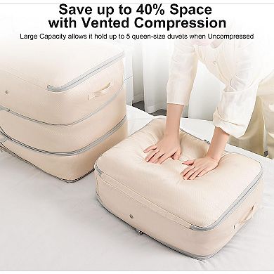 Comforter Storage Bag - Large Capacity Blanket Storage Bags 3-Layer Ultra Space Saving 2-Pack