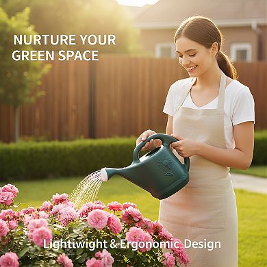 Hunter Green Watering Can 2 Gallon, Large Capacity for Outdoor Garden