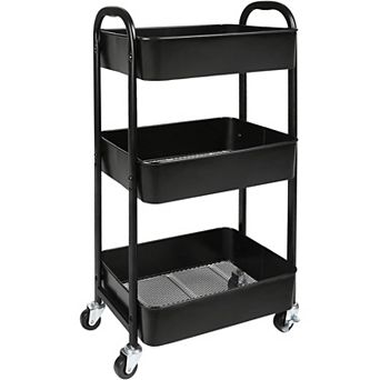 3 tier Rolling Utility Cart with Caster Wheels