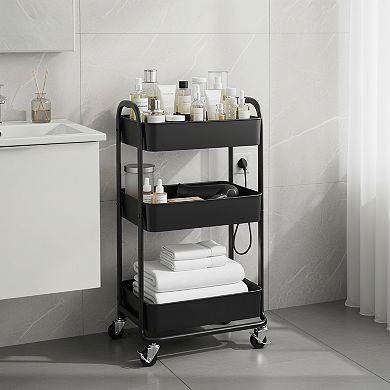 3 Tier Rolling Utility Cart with Caster Wheels