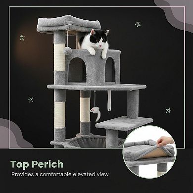 Nicate Heavy Duty Cat Tree: Sturdy Indoor XL Tower with Hammock, Condo, Sisal Posts, Climbing Paths,