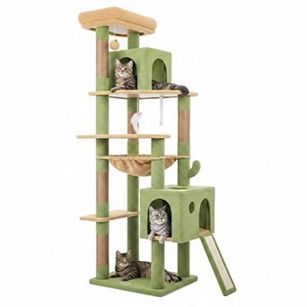 Nicate Heavy Duty Cat Tree: Sturdy Indoor XL Tower with Hammock, Condo, Sisal Posts, Climbing Paths,