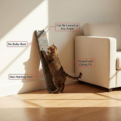 Nicate Lean-it Cat Scratching Post Wall Lean Floor Use Carpeted Stylish End Cap