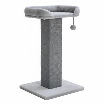Nicate Cat Scratcher Tower 32" Tall with Bed Plush Toy Heavy-Duty Carpet Stable