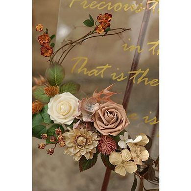 Artificial Flower & Leaf Combo Set, DIY Wedding & Home Decoration, Dusty Rose