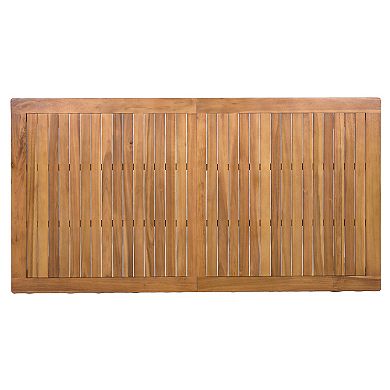 Merax 67" Wooden Rectangular Patio Dining Table - Indoor/Outdoor for Poolside, Backyard & Garden