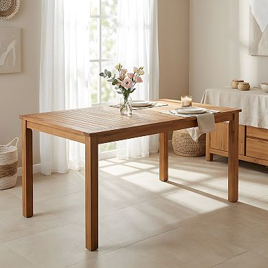 Merax 67" Wooden Rectangular Patio Dining Table - Indoor/Outdoor for Poolside, Backyard & Garden