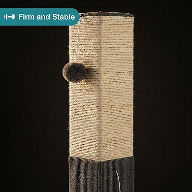 Nicate 32" Cat Scratching Tower Sisal Rope Jingle Bell Softball Stable Base Scratcher