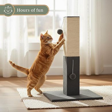 Nicate 32" Cat Scratching Tower Sisal Rope Jingle Bell Softball Stable Base Scratcher