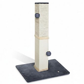Nicate 32" Cat Scratching Tower Sisal Rope Jingle Bell Softball Stable Base Scratcher