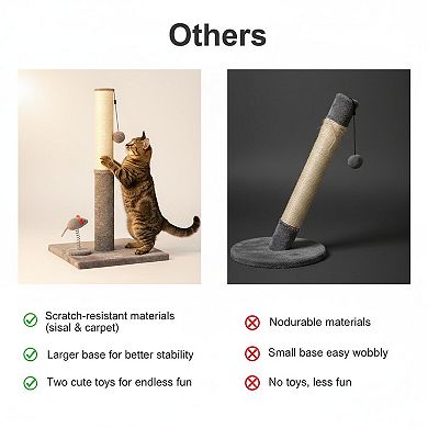 Nicate Cat Scratcher Sisal Carpet Dual Surface: Stable Kitten Toy Vertical