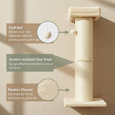 Nicate 32 Inch Tall Cat Scratcher 5.5 Inch Sisal Posts Durable Stable Furniture Protector