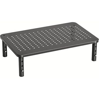 Adjustable Laptop Monitor Stand with Airflow Vents, 3-Level Height Desk Riser for Printer