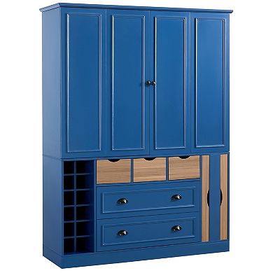 Merax 71" H Farmhouse Large Kitchen Pantry Cabinet, Storage Cupboard with Power Outlet