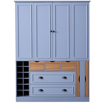 Merax 71" H Farmhouse Large Kitchen Pantry Cabinet, Storage Cupboard with Power Outlet