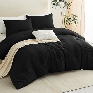 Queen Comforter Set , 3 Pieces Solid Comforters Queen Size Breathable Quilted Bedding Sets