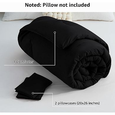 Queen Comforter Set , 3 Pieces Solid Comforters Queen Size Breathable Quilted Bedding Sets