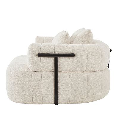 Merax 64" Oversized Boneless Chaise Lounge Sofa Bed Boucle Upholstered Deep Seat Cloud Sofa Chair