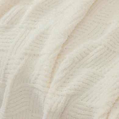 Minky Throw Blanket Soft Lightweight All Season Diamond Stitch Plush Fleece Machine Washable Cozy