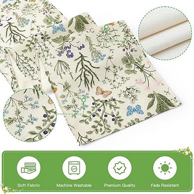 Wildflowers Floral Spring Table Runner Butterfly Kitchen Holiday Dining Decor