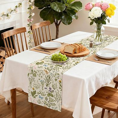 Wildflowers Floral Spring Table Runner Butterfly Kitchen Holiday Dining Decor