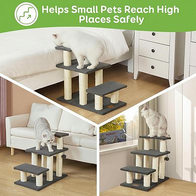 Nicate Pet Stairs for Cats Dogs High Beds Couch 150lbs Capacity Scratch Resistant Non Slip Indoor