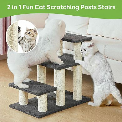 Nicate Pet Stairs for Cats Dogs High Beds Couch 150lbs Capacity Scratch Resistant Non Slip Indoor