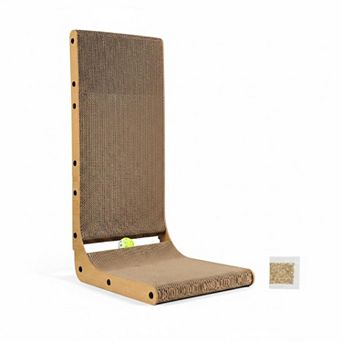 Nicate 4 Pack Cat Scratch Pad with Box: Reversible Cardboard Bed with Catnips