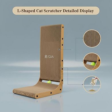 Nicate 4 Pack Cat Scratch Pad with Box: Reversible Cardboard Bed with Catnips